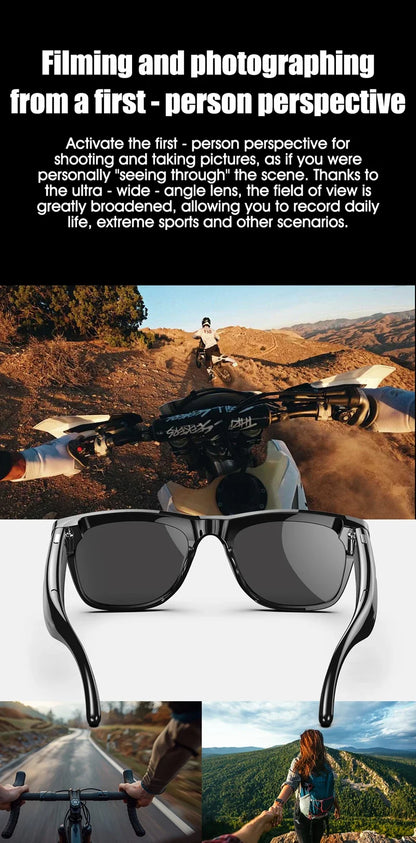 K HD AI Smart Glasses Voice Assistant ChatGPT Camera 100MP Bluetooth Calling 260mAh 30+ Hour Battery WiFi NFC Connectivity Android Compatible Hands-Free Recording Music Control Smart Eyewear