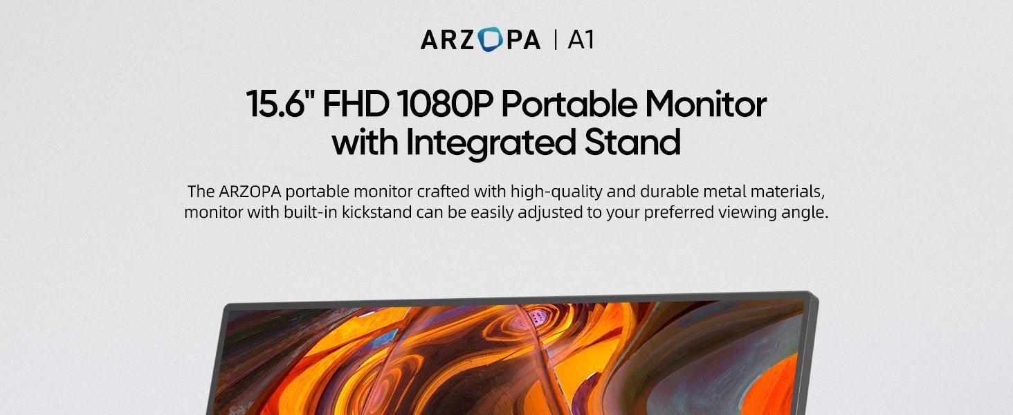 15.6" FHD 1080P Portable Monitor with HDR10 IPS Display for Gaming and Work - Nova Electronics