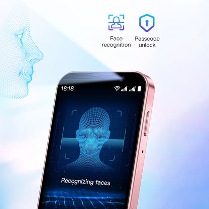 Mini Smartphone 3 Inch Android 8.1 Unlocked Dual SIM 2GB+16GB MTK6580 Quad Core Face Recognition WiFi Bluetooth GPS Compact Mobile Phone with Type-C Charging 5MP Camera 1000mAh Battery for Travel Backup Emergency