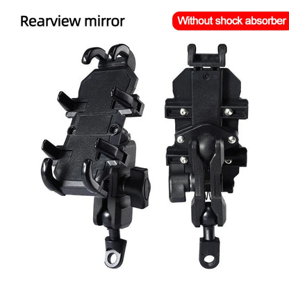 Motorcycle Bike Phone Holder w/ Shock Absorbe Handlebar Fork Stem Mount GPS Clip for 4.7-7.1 inch Shockproof Mobile Phone Stand - Nova Electronics