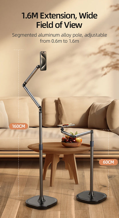 TELESIN Magnetic Mobile Phone Floor Stand Cantilever Live Broadcast Tablet Bracket Lifting Bracket Universal Mobile Phone Holder