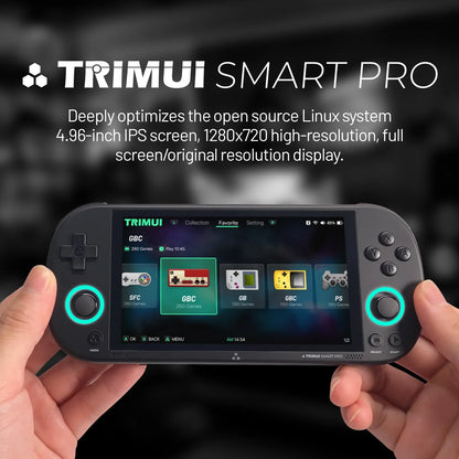 TRIMUI Smart Pro Handheld Game Console with 12000+ Retro Games, 4.95" IPS Display, 5000mAh Battery, 64GB Storage
