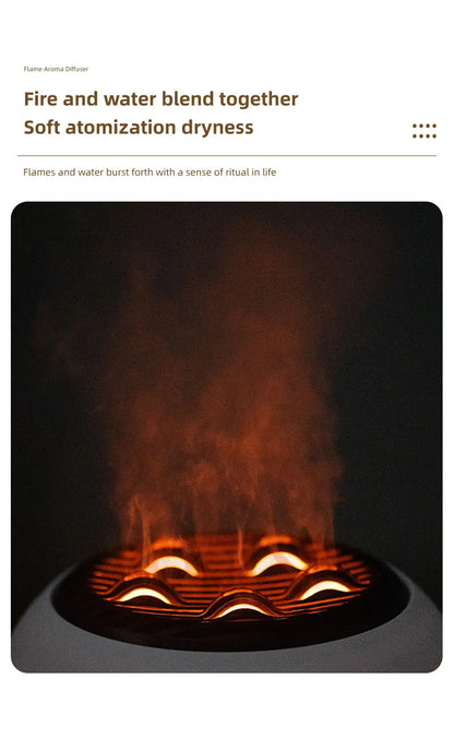 Flame Humidifier Dynamic Jellyfish Essential Oil Diffuser 350ML Air Humidifier Gradient Color Aroma Diffuser Desktop Night Light