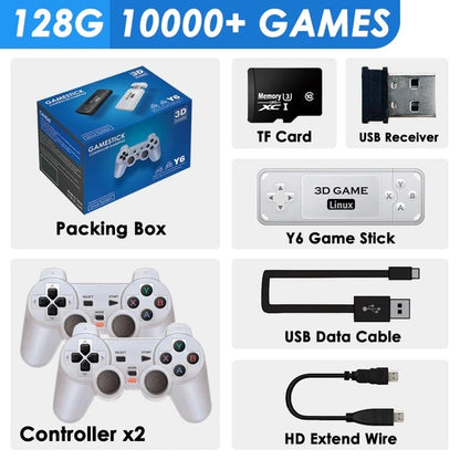 BOYHOM Y6 Retro Game Console 4K 60fps HDMI Output Low Latency GD10 TV Game Stick Dual Handle Portable Home Game Console for GBA