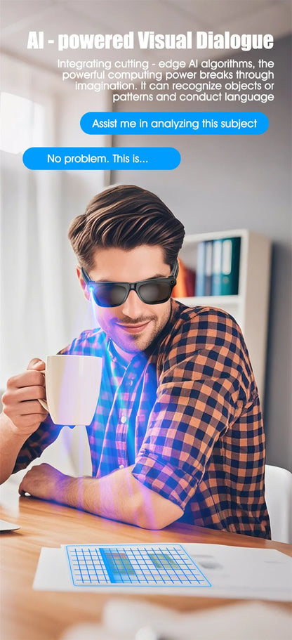 Xiaomi 4K HD AI Smart Glasses Chat GPT 100MP Camera Bluetooth Call 260Mah Battery Voice Assistant  Control Smart Glasses 2025
