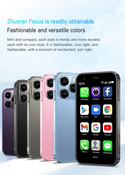 SERVO 15SE Mini Smartphone 3G WCDMA Android System WiFi Hotspot Play Store 3.0" Display Small Palm Smart Phones Dual SIM Standby