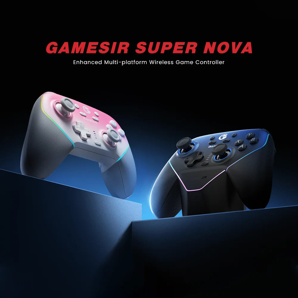 Wireless Switch Controller with Charging Dock | GameSir Super Nova Hall Effect Joysticks, RGB Lights, Anti-Drift, PC/Android/iOS Compatible, Dual Motors & Back Buttons - Nova Electronics