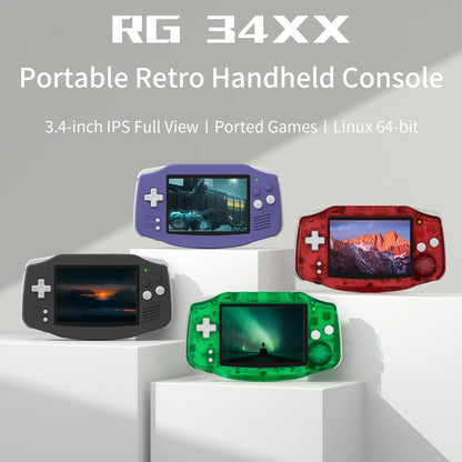 RG34XX Retro Handheld Game Console 3.4" IPS 720x480 Linux 3500mAh Bluetooth WiFi - Nova Electronics