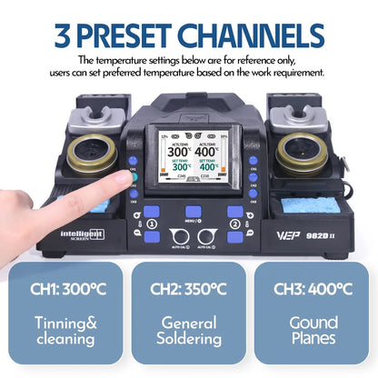 WEP 982D Precision Soldering Station 150W Rapid Heating Auto Calibration Professional Iron for SMD IC Repair C245 C210 982D-II - Nova Electronics