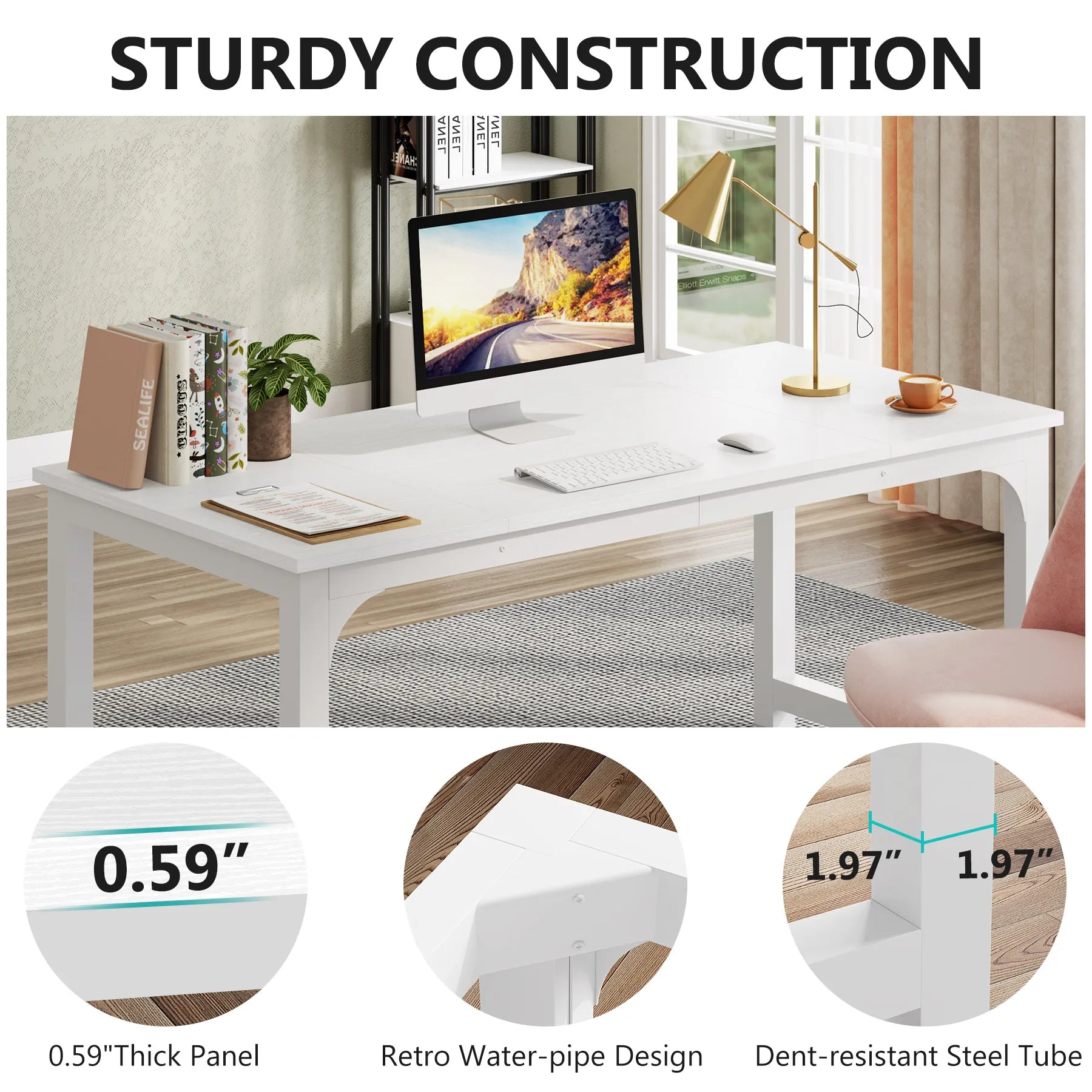 Tribesigns Large Office Desk Computer Table Study Writing Desk Workstation for Home Office Modern Computer Desk - Nova Electronics