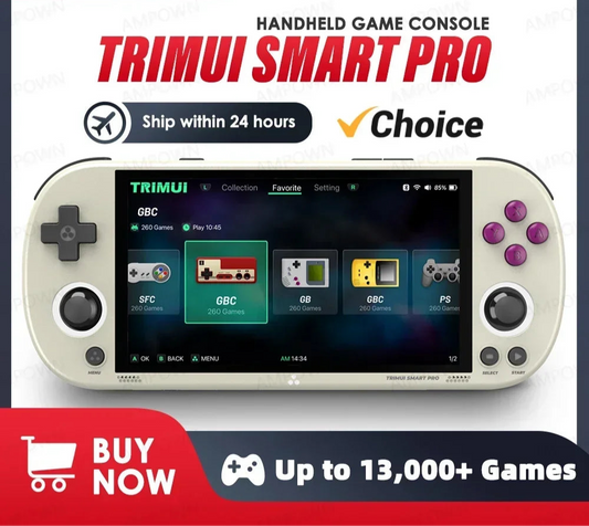Trimui Smart Pro Handheld Game Console 4.96''IPS Screen Linux System Joystick RGB Lighting Smartpro Retro Video Game Player Gift