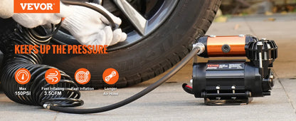 VEVOR Car Air Compressor Portable Tire Inflator Heavy Duty 3.5CFM Air Pump Kit for Auto Accessories Jeep Vehicle with Air Tools - Nova Electronics