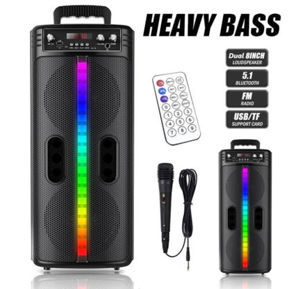 Portable Bluetooth Speaker: Heavy Bass Sound System for Parties & Events with Microphone - Wireless, Rechargeable, High-Fidelity Audio Experience - Nova Electronics