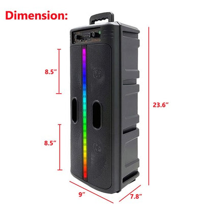 Portable 6000W Bluetooth Speaker Sub Woofer Heavy Bass Sound System Party & Mic - Nova Electronics