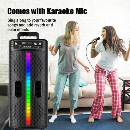 Portable Bluetooth Speaker: Heavy Bass Sound System for Parties & Events with Microphone - Wireless, Rechargeable, High-Fidelity Audio Experience - Nova Electronics