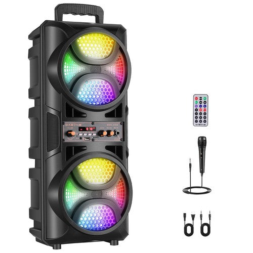 Portable Bluetooth Party Speaker Sub Woofer Heavy Bass Sound System & Mic lot - Nova Electronics