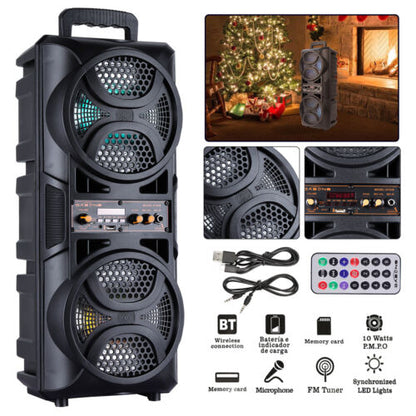 Portable Bluetooth Party Speaker Sub Woofer Heavy Bass Sound System & Mic lot - Nova Electronics