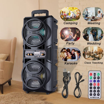 Portable Bluetooth Party Speaker Sub Woofer Heavy Bass Sound System & Mic lot - Nova Electronics