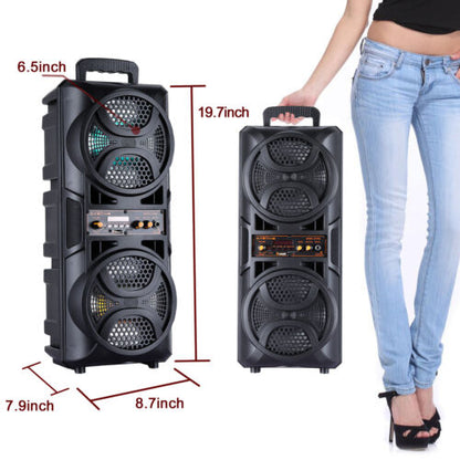 Portable Bluetooth Party Speaker Sub Woofer Heavy Bass Sound System & Mic lot - Nova Electronics