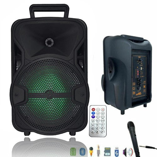 6000W Portable Bluetooth Speaker with Dual 8" Subwoofers – Deep Bass Wireless Party Sound System with Mic, FM, and Rechargeable Battery for Outdoor Events, Home Gatherings & Karaoke - Nova Electronics